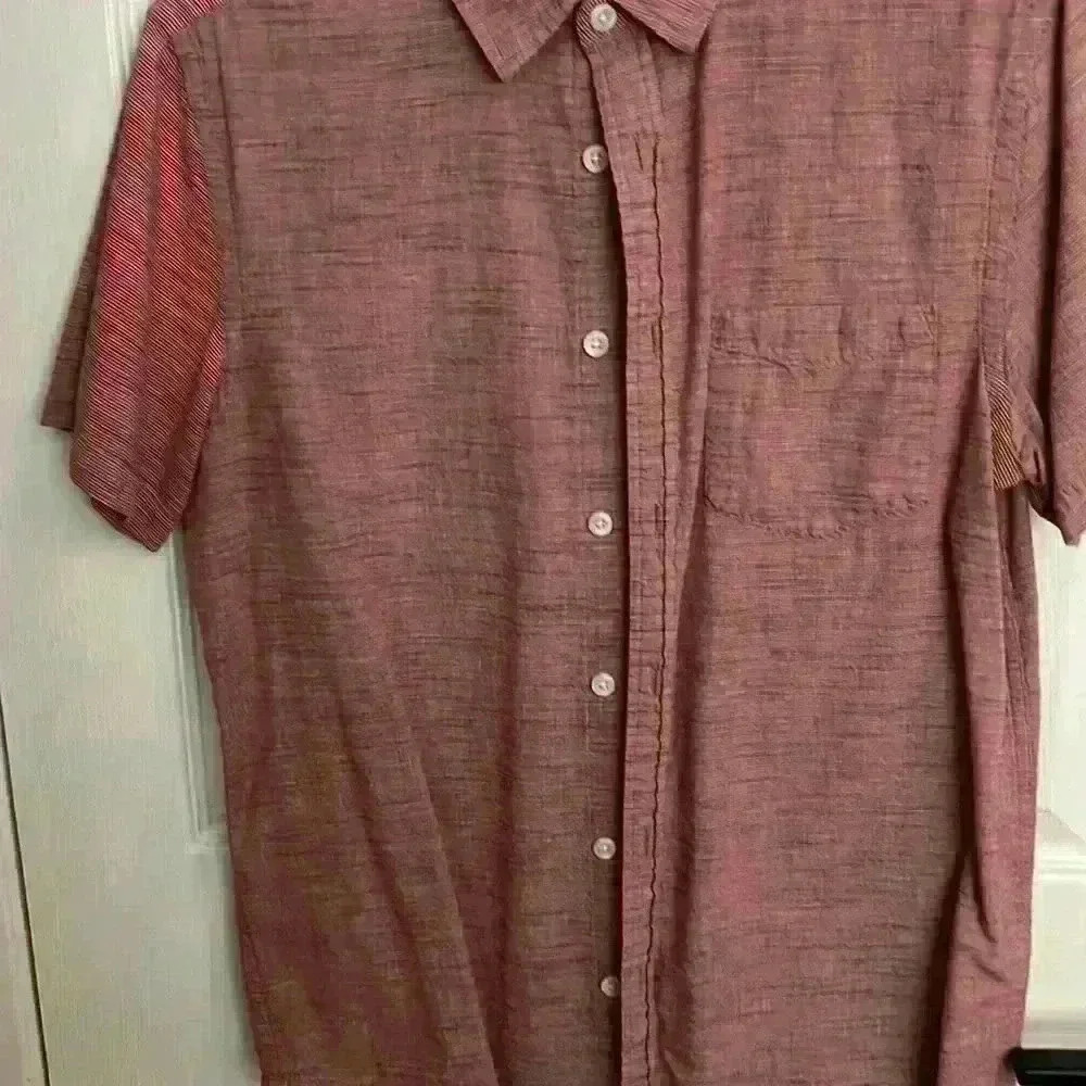Urban Pipeline Men’s short sleeve collared shirt - red white stripe - Picture 5 of 6